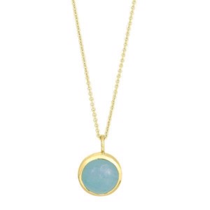Nordahl Jewellery - SWEETS52 halskæde i forgyldt m. stor blå kalcedon 80295095900